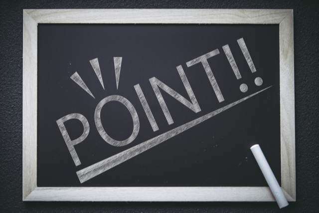 黒板に書かれたpointの文字